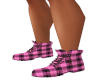 pink plaid boots
