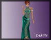 ~Caj~Emerald Satin Gown
