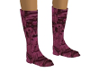 burgundy velvet boots