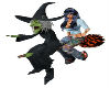 animated witch withbroom