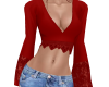 Brynn Lace Top Red
