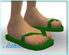 Green Flip Flops Male