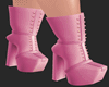 Leather Pink Boots