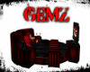 GEMZ!!RED&BLACK TV BED