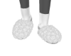 WHITE SLIDES W/BLKSOCKS