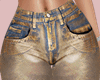 E* Gold Printed Cargos