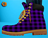 Purple Work Boot Plaid F