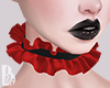 {B} Red Ruffle Collar