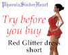 Red Glitter dress short