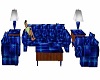 blue checkered couch