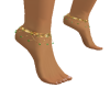 Gold Anklet Green Gems