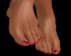 Bare Flat Feet Red
