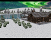 Winter house frozen lake
