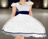 White Lace Navy Bow Dres
