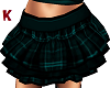 Plaid Ruffle Skirt Green
