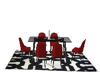 Blk & Red Glass Table