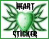 green goth heart sticker