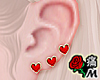 蝶 Red Heart Earrings