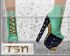 !T Mint and Stud Boots