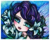 Fantasy blue girl flower