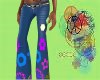 70's Flower Flare Jeans