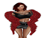 Red Boa Fur Shawl