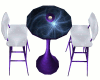 purple&white table&chair