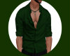 Dk Green Button Up Top