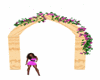 Wood Arch Pink Flowers