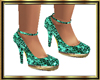 Emerald Sequin Heels