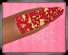<P>Gold Red Nails