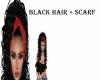 BLACK HAIR + SCARF* SY