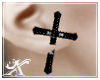 [X]Pierced Cross Black L