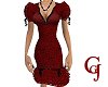Garnet Red Ruffly Dress