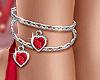 Heart Anklet Red