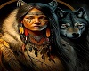 Native Lady with Wolf