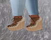 Tan Lace Wedges