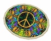 round hippy peace rug