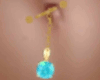 Teal Gold Belly Piercing