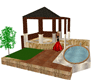 Gazebo with pond