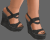 black wedge sandals