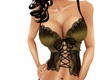 Blk Silk and Lace Corset