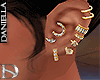 D| Gold Earrings Set