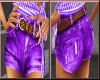 Purple Denim Shorts W/Be