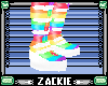 white rainbow boots m