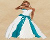 Wedding Dress Teal/White