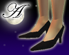 Black suade high heels