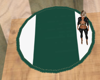 Round Green & White Rug