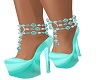 *Ney* Teal & White Shoes