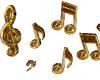3D Gold Music Notes